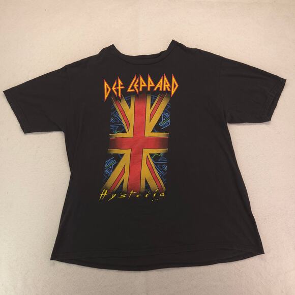 Def Leppard Band Graphic Crew Neck T Shirt Adult Mens Size Extra Large XL Black - Picture 2 of 8
